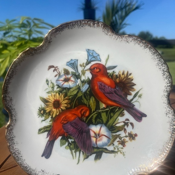 Vintage Japanese Hand Painted  Bird Plate with Scalloped Edges and 22kt Gold. - Picture 6 of 7
